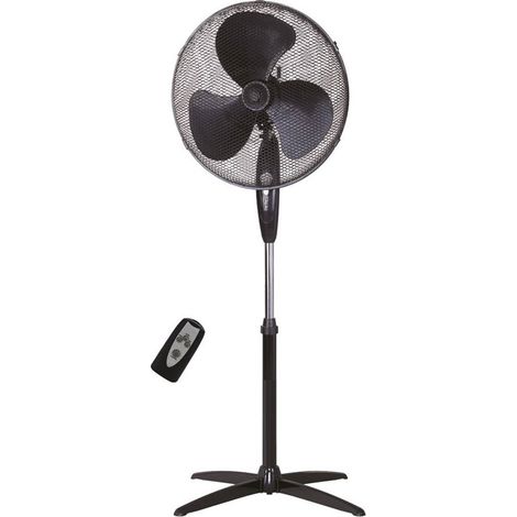 Ventilateur Sur Pied Khela Garsaco D43cm 45w Noir Avec Commande - Garsaco