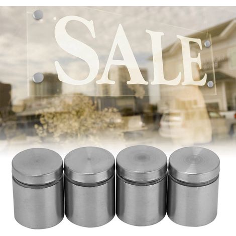 4 broches de fixation publicitaires en acier inoxydable, boulons de montage pour entretoises en verre (2525 mm) (1/5)