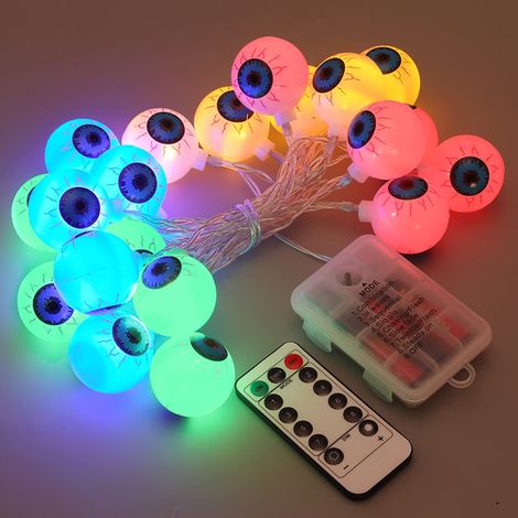 Guirlande Lumineuse LED - Boîtier Pile - 10 Ampoules - 1,2 Mètre - Éclairage Décoratif Intérieur - Halloween Fête Maison Bureau