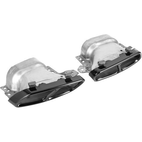 2 Stück Quad-Auspuffblenden aus Edelstahl, passend für MercedesAMG A45 W176 CLA45 C117 2013–2018 (schwarzes Chrom) (1/5)