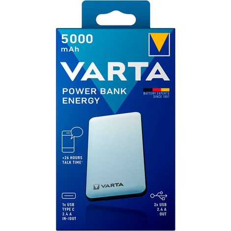 Power Bank Energy 5000ma Varta 100/240v 74x11x138mm (1/2)