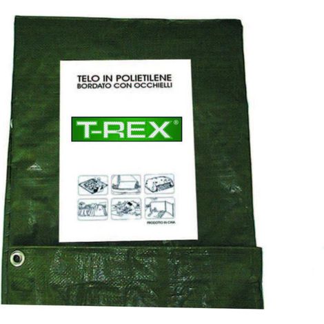 TELO OCCHIELLATO BORDATO CON ANGOLI RINFORZATI 200 GR. PESANTE - mt.6x10 - gr.200 al mq. - colore verde/blu