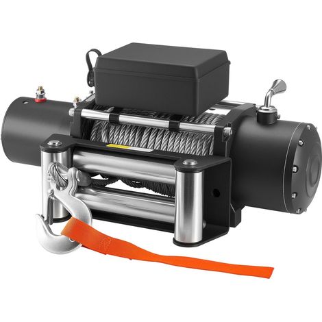 Treuil électrique, capacité de charge de 5 400 kg, 12 V CC, câble en acier de 9,1 mm x 24 m, télécommande sans fil et filaire, étanchéité IP55, pour le remorquage de SUV, jeeps, remorques, bateaux et (1/5)