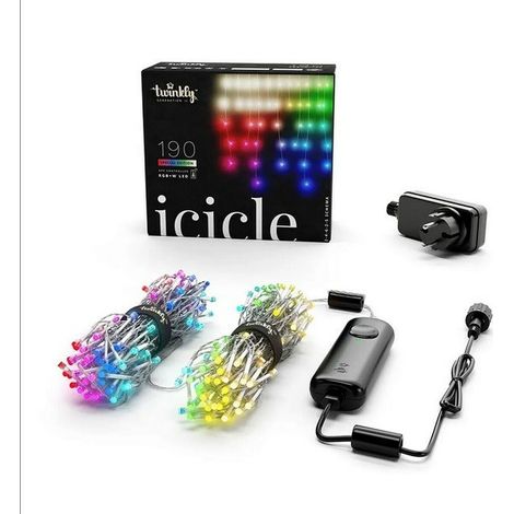 Guirlande lumineuse de Noël 190 LED RVB+W – Contrôle par application – Luminosité personnalisable – Fil clair pour intérieur et extérieur – Twinkly (1/5)