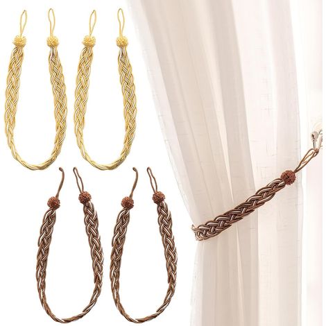 2 paires attaches tissées simples, accessoires rideaux maison (1/4)