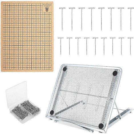 Makramee-Brett und 110 Stifte, 12 x 16 Zoll großes Makramee-Projektbrett mit verstellbarem Ständer zur Herstellung von Makramee-Armbändern. (1/5)