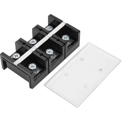 Barre de jonction à vis 3 positions 2 rangées, barrière en cuivre pour alimentation, 300A 600V, bloc de connexion robuste (1/5)