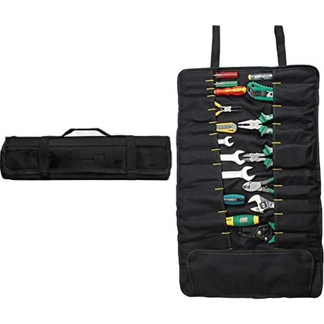 Organizador de herramientas de bolsillo: organizador de llaves y dados bolsas enrollables para electricistas, técnicos de climatización, fontaneros, carpinteros o mecánicos. (1/5)
