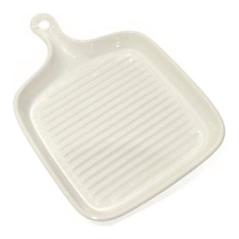 M HOME - PIROFILA QUADRATA RIGATA BIANCACON MANICO 28,5X19,5X3 CM