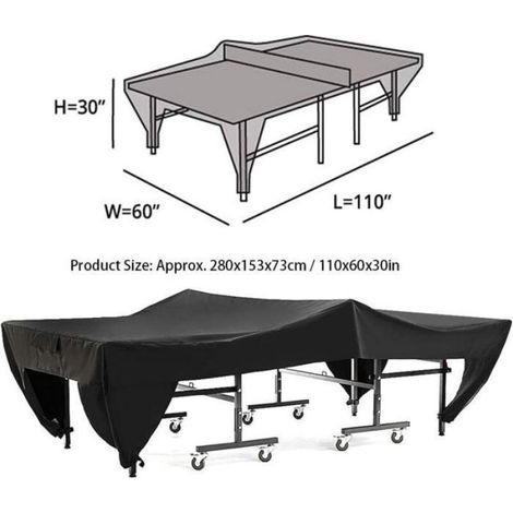 Housse Table Ping-Pong - Taffetas Polyester 190T Imperméable UV Résistant - Pour Intérieur Extérieur - 280 x 153 x 73 cm - 1 Pièce (1/4)