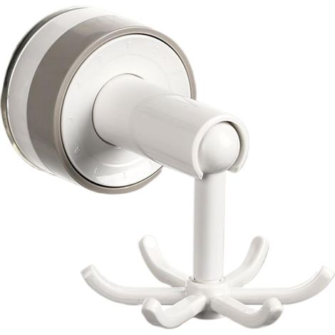 Crochets Pour La Salle De Bain Support Ventouse Rotatif 360 Degrés Crochets 6 Griffes pour Peignoir et Linges Pour Douche, Toilettes, Chambre, Bureau, Manteaux, Clés, Hommes Et Femmes (1/5)