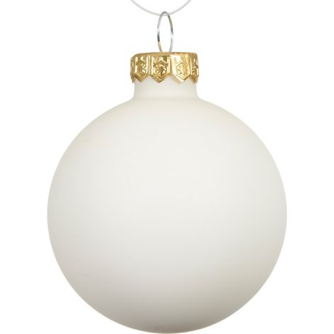 Pallina de vidrio opaco blanco cálido 8 cm (1/4)