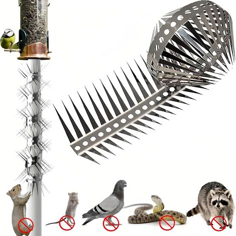 Anti animaux grimpants épines oiseaux pics écureuil déflecteur pour mangeoires répulsif écureuils répulsif pigeon nid d'oiseaux repousse les écureuils (1 x épine longueur 5 cm) (1/5)