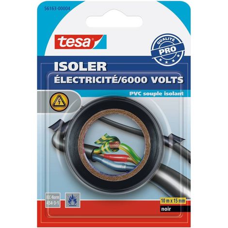 Aislante - Cinta adhesiva eléctrica universal 10m x 15mm negra - Tesa
