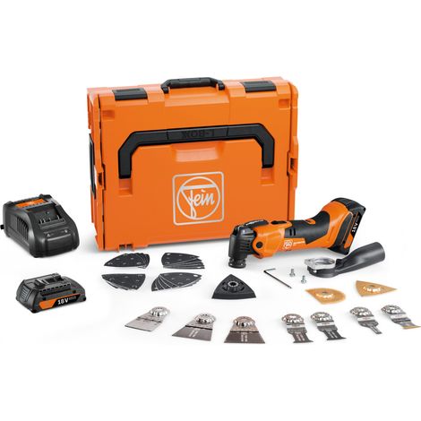 Fein – Multimaster sans fil 18V – 2 batteries 2.0Ah – Moteur DC avec technologie anti-vibrations – Coffret avec accessoires L-BOXX