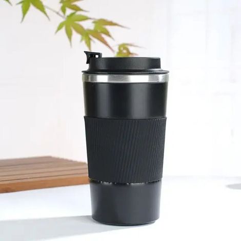 510 ml en acier inoxydable tasse à café tasse sous vide anti-dérapant voyage voiture thermos noir (1/5)