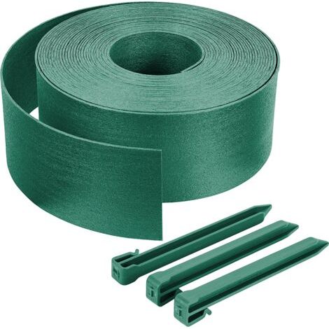 [JAMAIS UTILISÉ] VOUNOT® Rasenkante aus PE, Beeteinfassung Länge 20m Höhe 13cm Grün