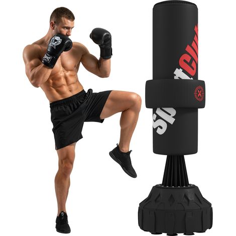 SPORTNOW Freestanding Punching Bag, 175cm Boxing Bag with Stand, Hand Wrap