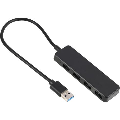 4-Port USB Hub – High-Speed USB 3.0 – Ultra-Thin and Lightweight – Compatible with MacBook, iMac, Surface, XPS, PCs, Laptops, Hard Drives, Keyboards, Mice (28 cm) (1/5)