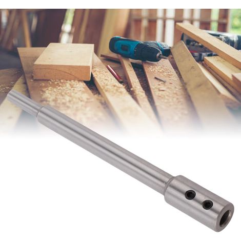 Rallonge pour foret à bois de 17,3 cm (6,81 po) de long, avec pince de 9,5 mm (3/8 po), permettant d'atteindre une profondeur de perçage supérieure à 14,3 cm (5-5/8 po). (1/5)