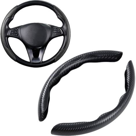 Universelle Autolenkradbezüge – Schwarz – Carbonfaser – 1 Paar (1/4)