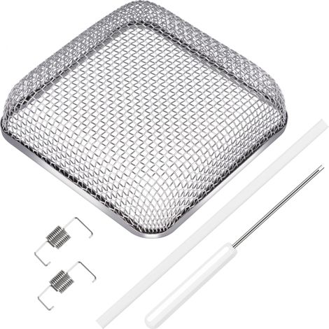 Griglia di ventilazione per stufa per camper, zanzariera, copertura di ventilazione per stufa per camper con strumento di installazione e gomma siliconica, quadrata