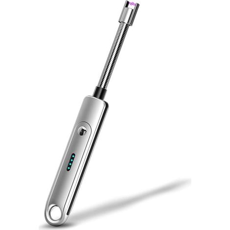 Briquet électrique à arc, allumeur de bougie sans flamme rechargeable par USB, résistant au vent à 360° pour bougies, cheminée, cuisine, barbecue, gazinière et camping. (1/5)