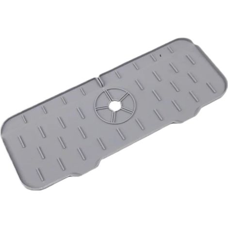 Tapis de robinet en Silicone for évier cuisine, tampon Drainage, protection contre les comptoirs salle bains, plateau à séchage rapide(Black) (1/4)