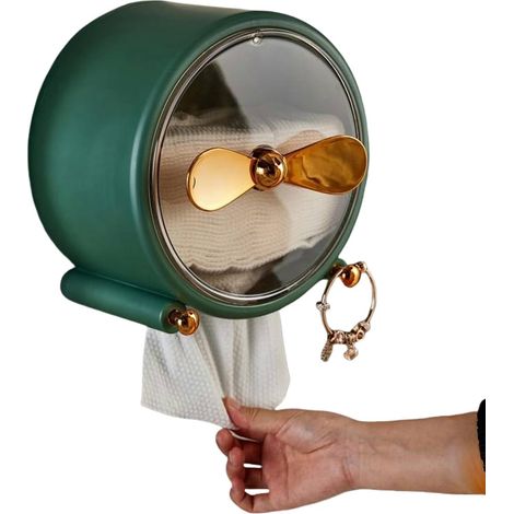 Porte-Boîte À Mouchoirs Murale - Distributeur De Mouchoirs en Papier Fixé Au Mur,Distributeur sans Perçage À Bords Arrondis pour Maison, Cuisine, Bureau, Salle de Bain, Toilettes et Espace (1/5)