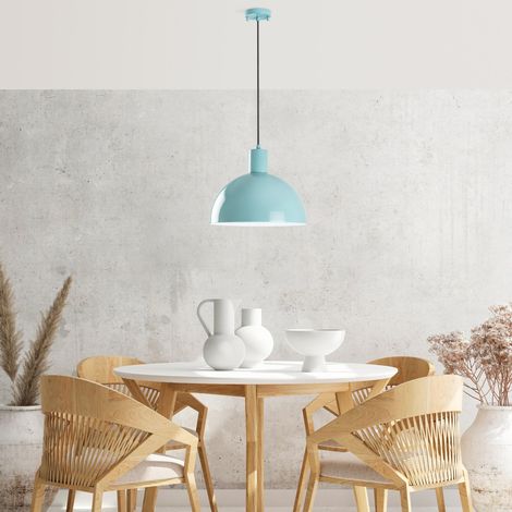 Lustre turquoise, hauteur réglable 28-117 cm, corps en métal, abat-jour Ø 30 cm, douille E27, pour les espaces de vie modernes Indice IP20 (1/5)