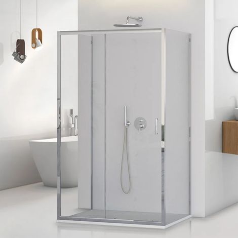 Box doccia 3 lati 70x130x70 con porta scorrevole trasparente Tay (1/5)