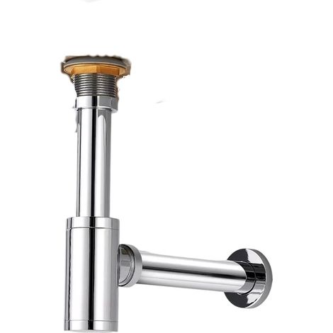 1 Siphon Tube, Acier Inoxydable, Alliage de Zinc, Joint Inclus, Lavabo Cuisine (1/5)