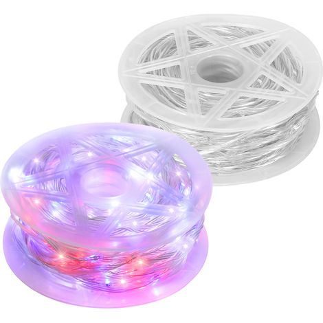 Jiubiaz LED Lichterkette 20M 200 LED Kupferdraht Transparent Beleuchtung Bunte Lichter Led Lichter mit Stecker 10 Modi Aussen Innen Dekoration Draußen Wasserdicht für Garten,Party, Weihnachten