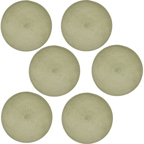 Lot de 6 sets de table ronds tressés TRESSE