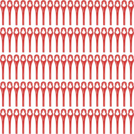 Lot 100 lames de coupe 12x7mm L70 pour tondeuse et coupe-bordure, accessoires jardin pour gazon et cour. (1/5)