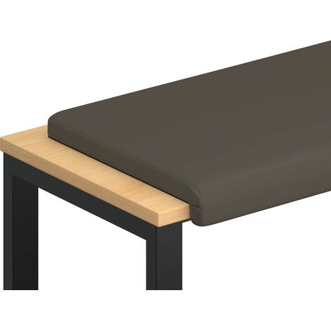 Maison Exclusive - Bankkissen Kunstleder Grau Tiefe 35 cm (1/5)