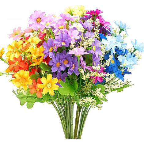 Fleurs artificielles, 6 bouquets de 6 plantes artificielles pour balcon - Fleurs artificielles, 6 bouquets de 6 plantes artificielles pour balcon (1/5)