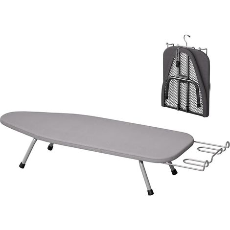 Table a Repasser Pliable, Pieds de Table Pliables pour un Gain de Place, Planche à Repasser Compacte avec Support de Table, Gris,81 31 16CM (1/5)
