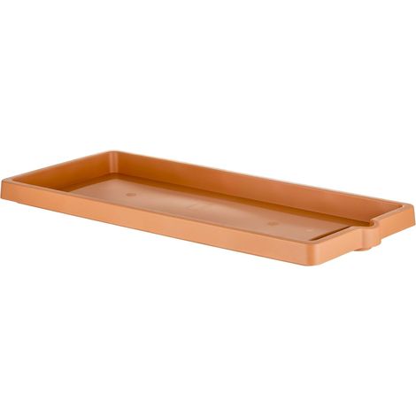 SOTTOVASO PER FIORIERA RETTANGOLARE cm 94 x 36 x 5,5 - cotto chiaro - BAMA