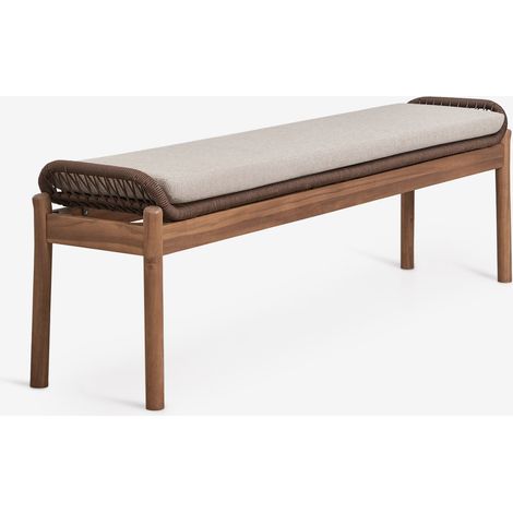 Banco 180 cm en madera de acacia y cuerda trenzada Karvia SKLUM       