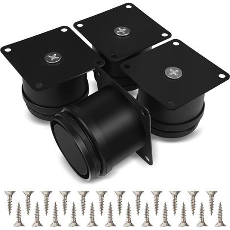 Set mit 4 Möbelfüßen, 50 mm verstellbare Tischbeine aus Edelstahl, Badmöbelbeine, Büromöbelbeine, Küchenmöbelbeine, Höhenverstellbar 0-15 mm, inklusive Edelstahlschrauben