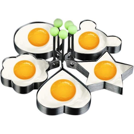 Frit œuf moules crêpe moule machine avec poignée pour Kids moule antiadhésif pour Griddle poêle 5 pièces (1/5)