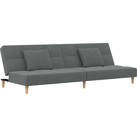 Canapé-lit，Canapé convertible à 2 places avec deux oreillers Gris foncé Tissu CFW45646 (1/5)