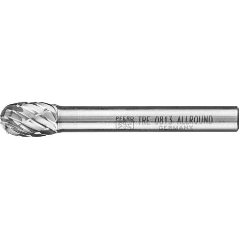 PFERD TOOLS Hartmetall Hochleistungsfrässtift ALLROUND Tropfen TRE Ø 08x13 mm Schaft-Ø 6 mm universal grob (1/3)