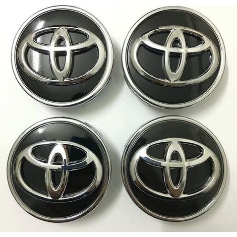 HONORNIC - Cache-moyeu central de roue Toyota 4 62 mm avec logo noir (1/5)