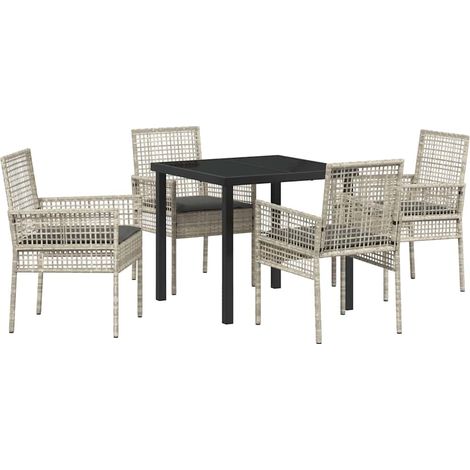 Ensemble de salle à manger pour jardin 5 pcs,Salon de jardin Gris clair CFW17369 (1/5)