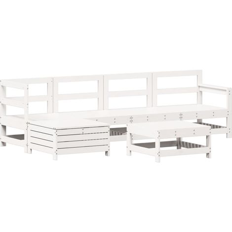 Maison Exclusive - Set Divani da Giardino 6 pz Bianco in Legno Massello di Pino