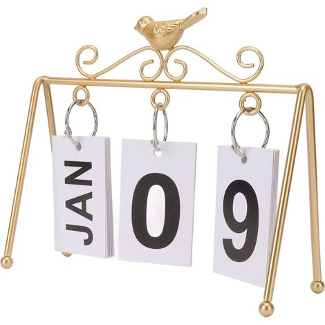Calendrier De Tableau à Feuilles Mobiles, Calendrier De Bureau Perpétuel De Style Moderne Simple Et Durable En Métal écologique Pour Table De Chambre à Coucher De Bureau, Décoration De Bureau De Cuisi (1/5)