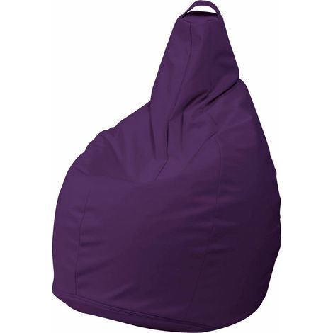 Dmora - Puf Boves, Sillón multiusos, Puf, Puf reposapiés, Made in Italy, 90x90 h120 cm, Morado (1/3)
