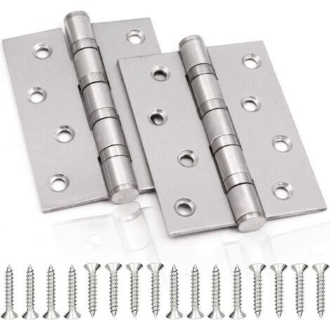 Charnière de Porte en Inox,2 Pcs Charnières De Porte Charnières Pliables Charnières Inox Épaisseur 3mm Paumelle,pour Portes massives intérieur (Silver,10075mm) (1/5)
